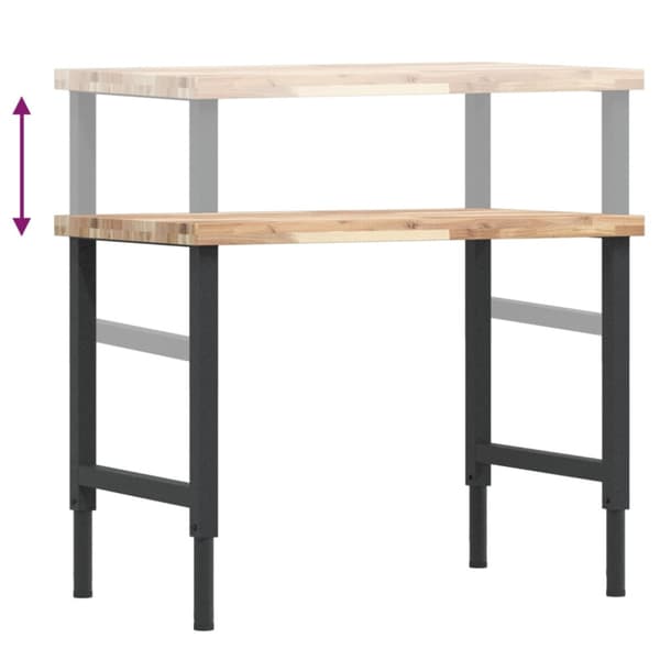 Arbetsbänk 100x60x(73-99,5) cm massiv akacia rektangulär