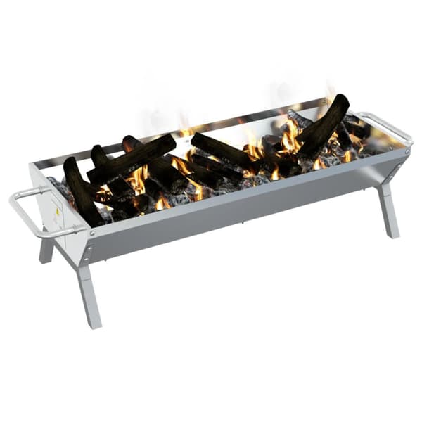 Grillbricka silver 118x42x30,5 cm rostfritt stål