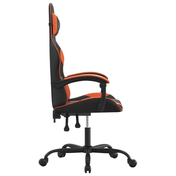 Gamingstol svart och orange konstläder