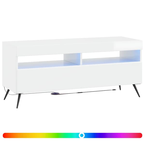 LED TV-skåp Vit högglans Konstruerat trä