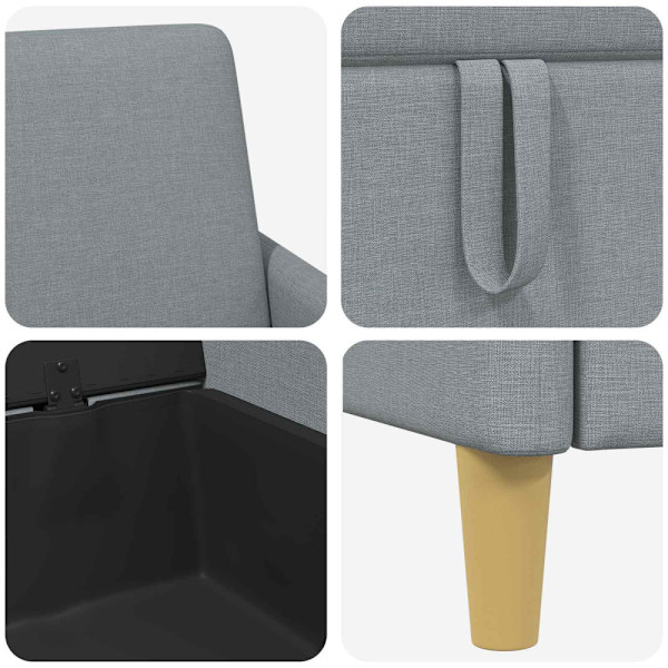Soffa med förvaring Ljusgrå 172 x 78 x 87 cm Polyester