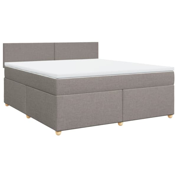Ramsäng med madrass taupe 180x200 cm tyg