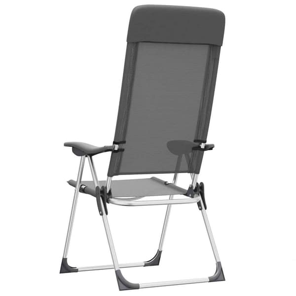 Hopfällbara campingstolar 4 st aluminium grå