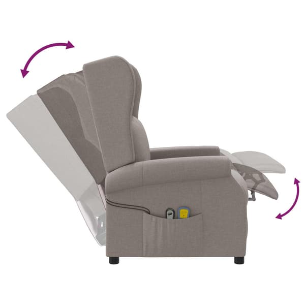 Vingback Elektrisk Massagefåtölj Taupe Tyg