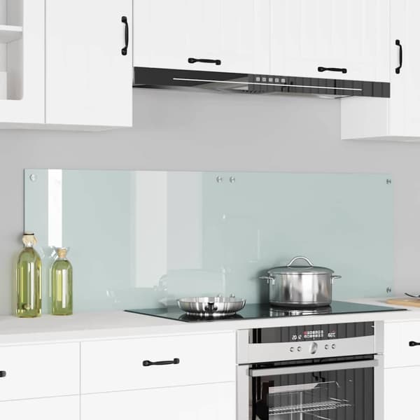 Köksskydd 2 pcs Vit 80 x 50 cm härdat glas