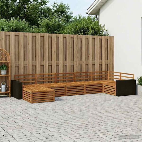 Utomhussoffset 7 pcs Naturlig