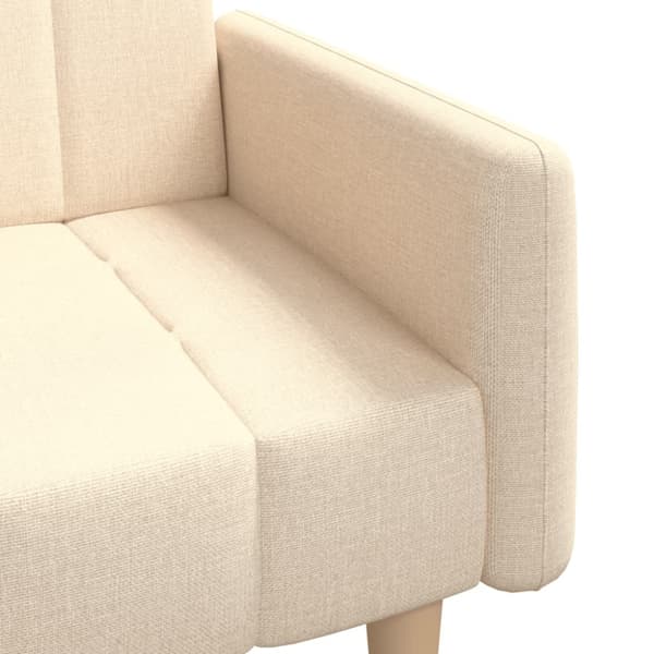Bäddsoffa 2-sits gräddvit tyg
