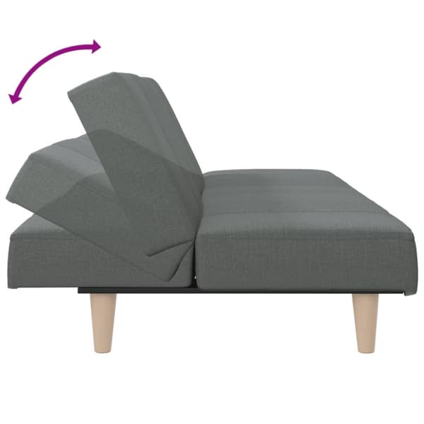 Bäddsoffa mörkgrå tyg