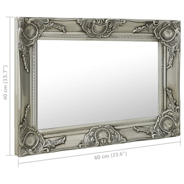 Väggspegel barockstil 60x40 cm silver