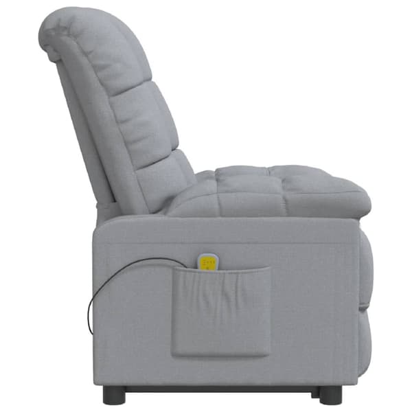 Massagefåtölj ljusgrå tyg