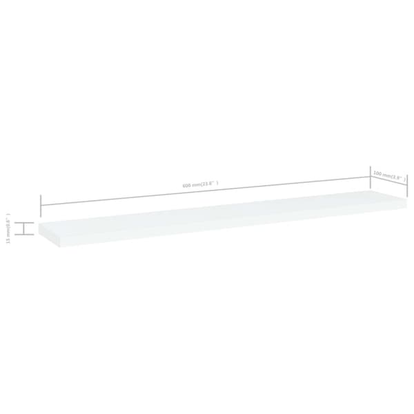 Hyllplan 4 st vit 60x10x1,5 cm konstruerat trä
