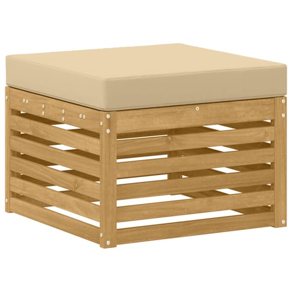Utomhussoffset 8 pcs Vit och Beige 59 x 59 x 37 cm Polyester