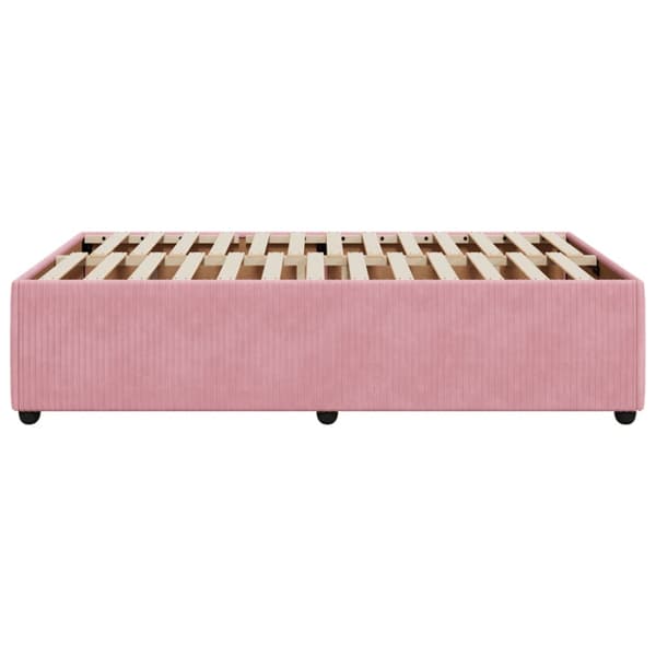 sängram utan madrass rosa 120x190 cm sammet