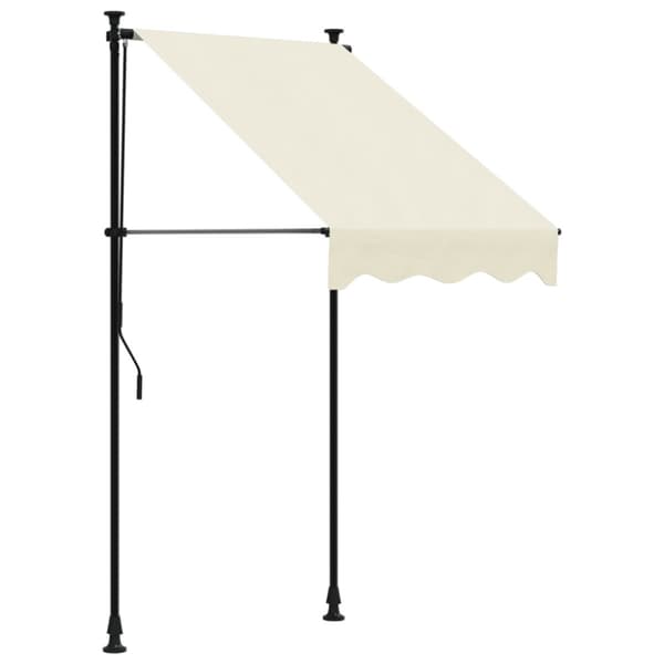 Infällbar markis gräddvit 100x150 cm tyg och stål