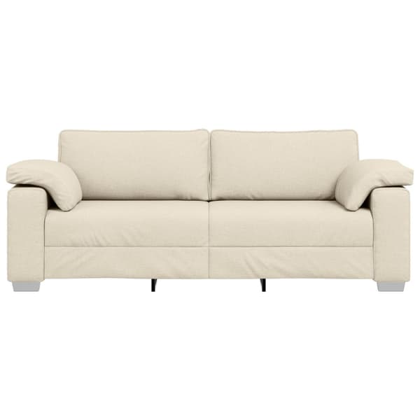 3-Sits soffa Beige 220 cm Linnenblandad tyg