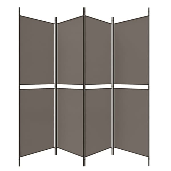 Rumsavdelare 4 paneler antracit 200x220 cm tyg