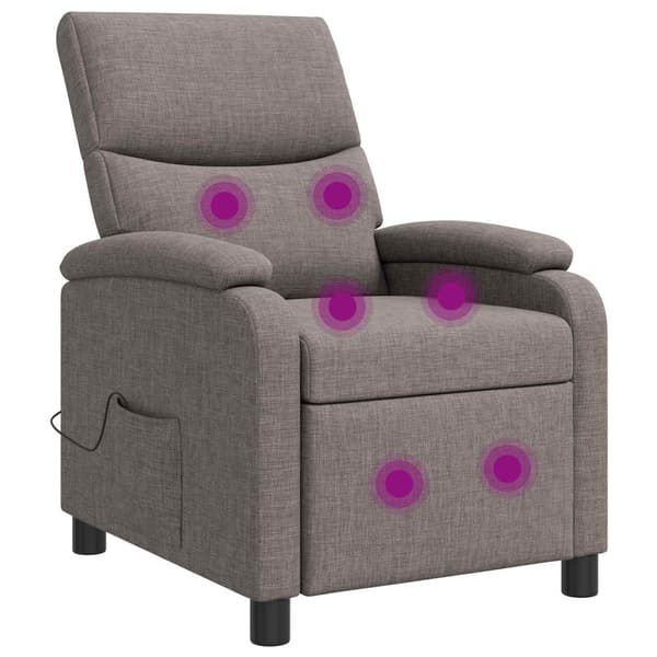 Massagefåtölj Taupe Tyg