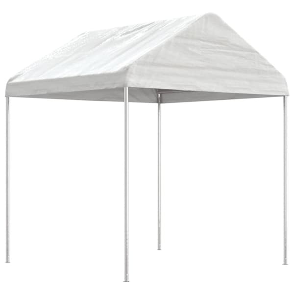 Paviljong med tak vit 8,92x2,28x2,69 m polyeten