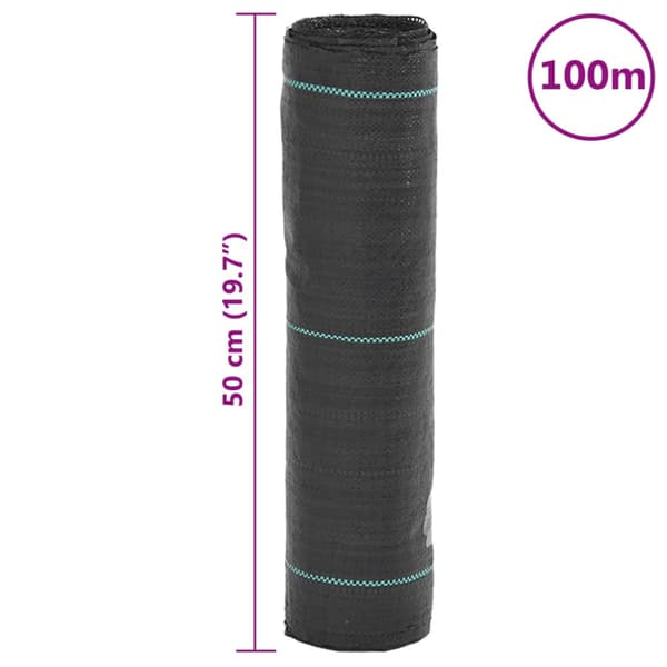 Ogräsmembran svart 0,5x100 m PP