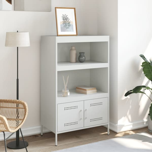 Högskåp vit 68x39x113 cm stål