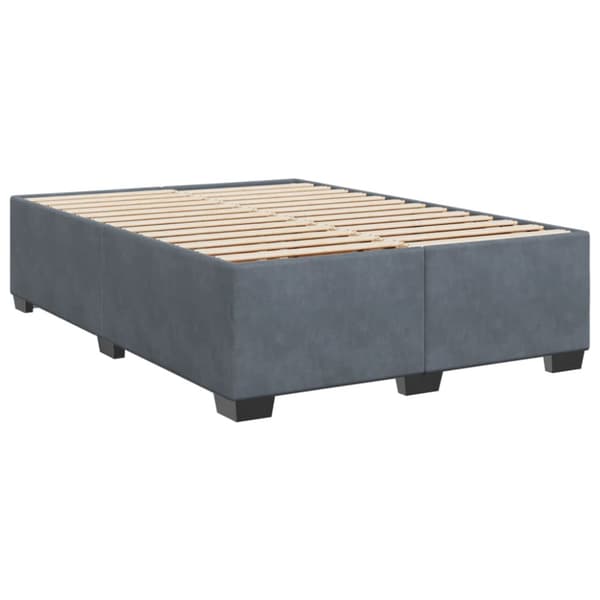 Ramsäng med madrass mörkgrå 140x190 cm sammet