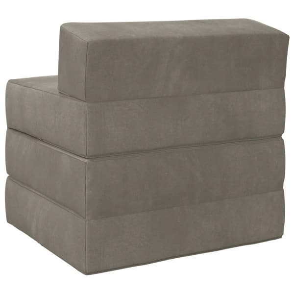 Fällbar Soffbed Ljusgrå 200 x 70 x 10 cm Sammet