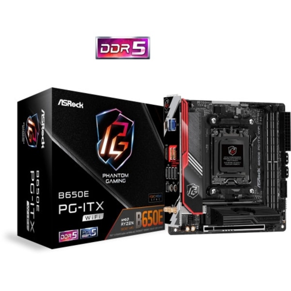 ASRock B650E PG-ITX WiFi - moderkort - mini ITX - Socket AM5 - AMD B650