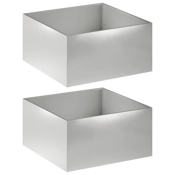 Trädgårdsplanterare 2 st Silver 100 x 100 x 40 cm