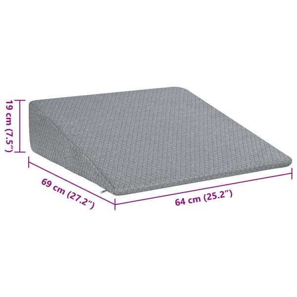Vinklad Kudde 69 x 64 x 19 cm Medium Minneskum Grå