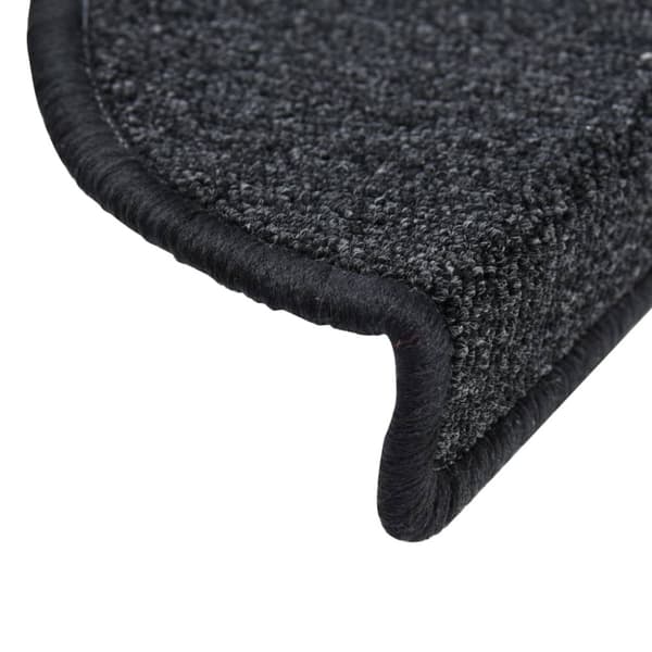 Trappmattor 10 st 65x24x4 cm antracit halvrunda stora