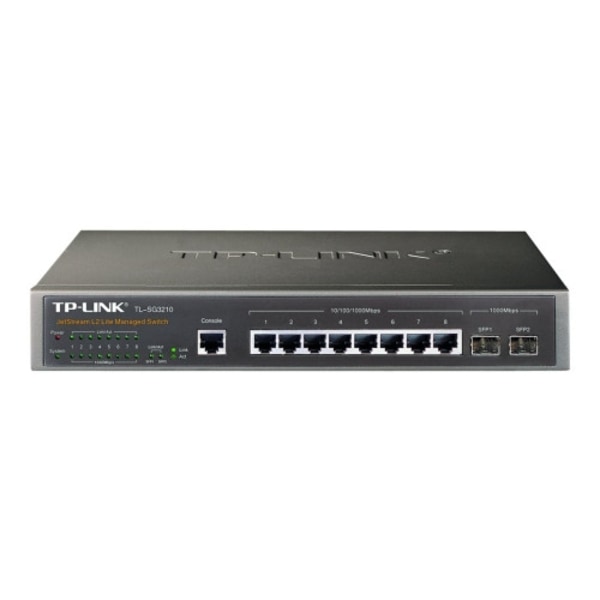 TP-Link JetStream TL-SG3210 - switch - 8 portar - Administrerad - rackmonterbar Svart