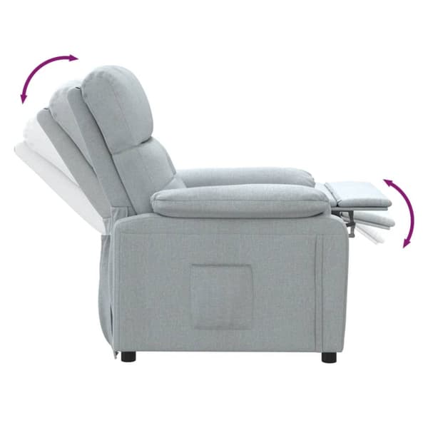 Reclinerfåtölj ljusgrå tyg