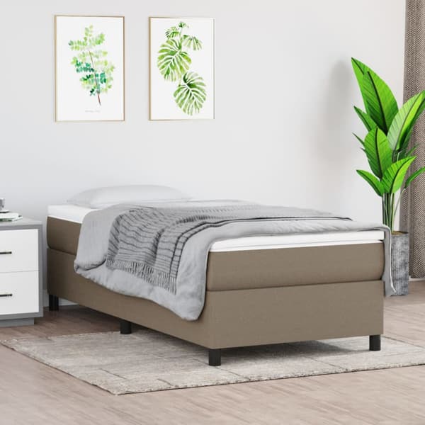 Boxspring-sängram taupe 100x200 cm tyg