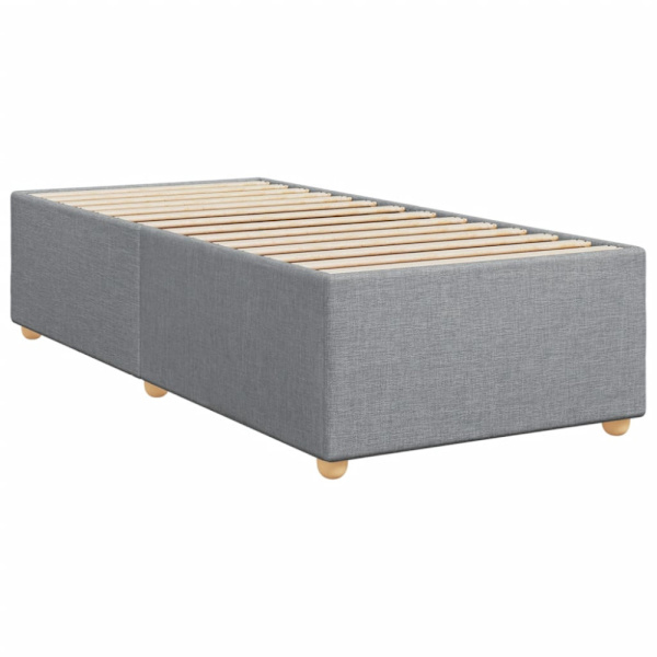 Ramsäng med madrass ljusgrå 100x200 cm tyg