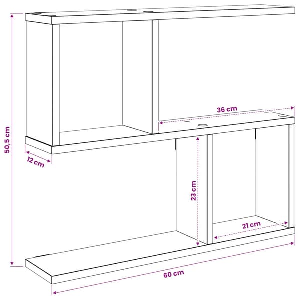 Vägg hylla Vit 60 x 12 x 50,5 cm Konstruerat trä