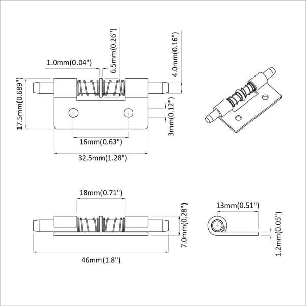 Lås 12 pcs Silver 46 x 17 x 1,2 mm Stål