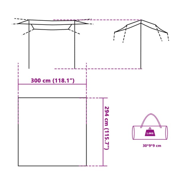 Tarp grön 300x294 cm vattentät