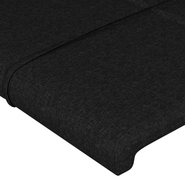 Sänggavel svart 160x5x118/128 cm tyg