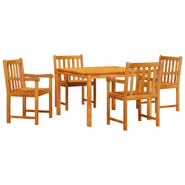 Trädgårdsmöbelset 5 pcs Brun Massivt akaciaträ