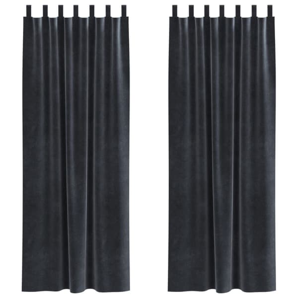 Mörkläggningsgardiner 2 pcs Mörkgrå 140 x 260 cm Sammet