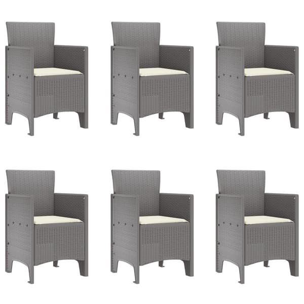 Trädgårdsmöbelset 7 pcs Ljusgrå Polypropylen