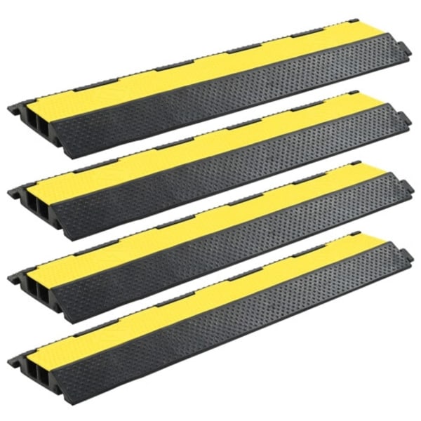 Kabelskydd 4 st 2 kanaler gummi 101,5 cm