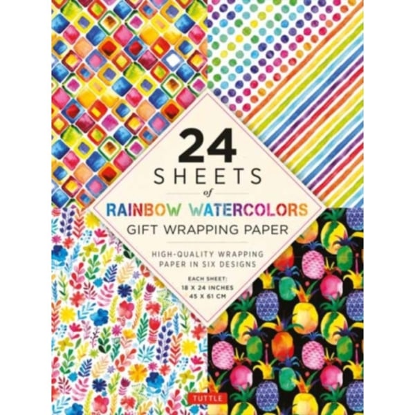 Rainbow Watercolors Gift Wrapping Paper - 24 sheets (häftad, eng)