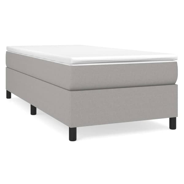 Boxspring-sängram ljusgrå 100x200 cm tyg