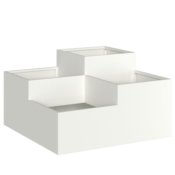 Trädgårdsplanterare Vit 100 x 100 x 48 cm Stål