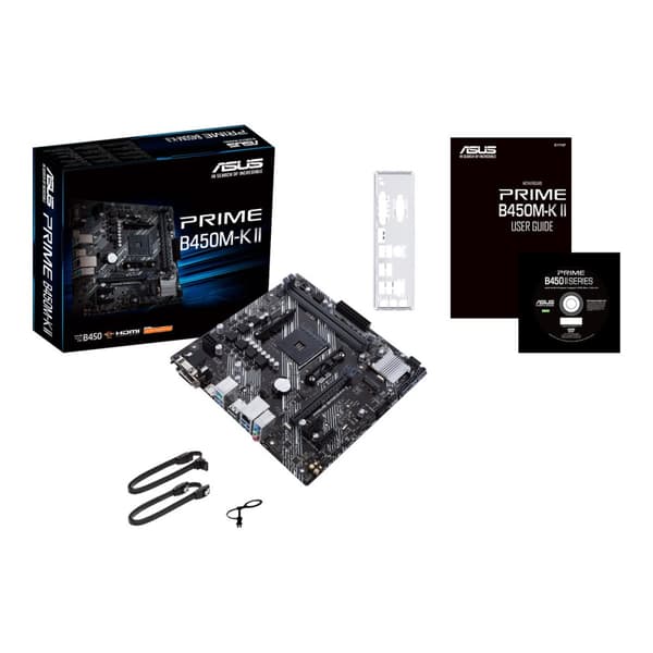 ASUS PRIME B450M-K II - moderkort - micro ATX - Socket AM4 - AMD B450