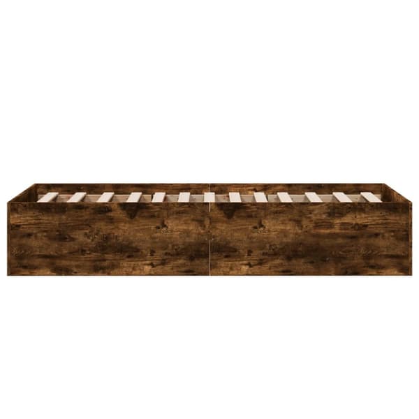Sängram rökfärgad ek 100x200 cm konstruerad trä