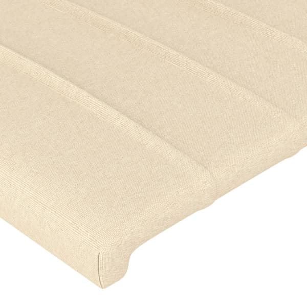 Sänggavel LED gräddvit 180x5x118/128 cm tyg