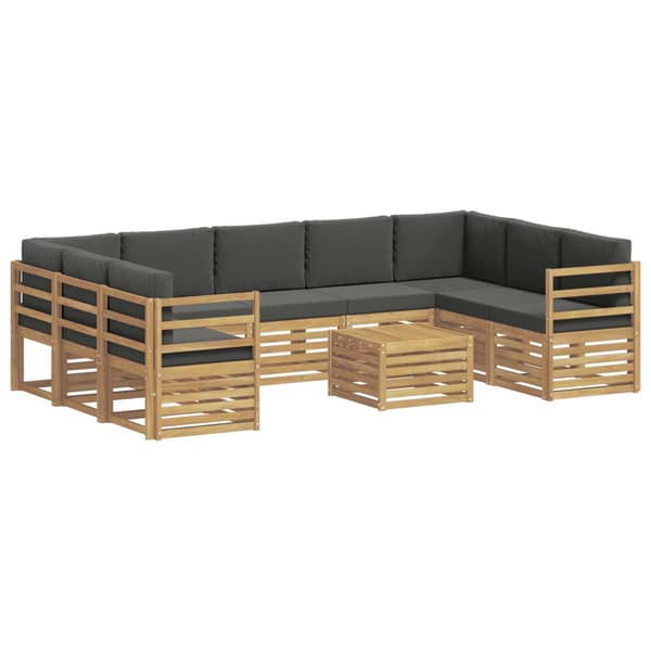 Utomhussoffset 8 pcs Vit och Antracit 59 x 59 x 37 cm Polyester