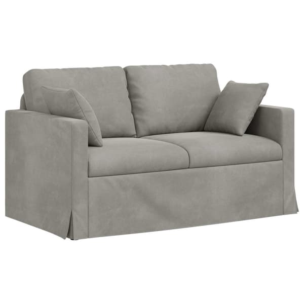 Soffa Ljusgrå 138 x 78 x 80 cm Sammet